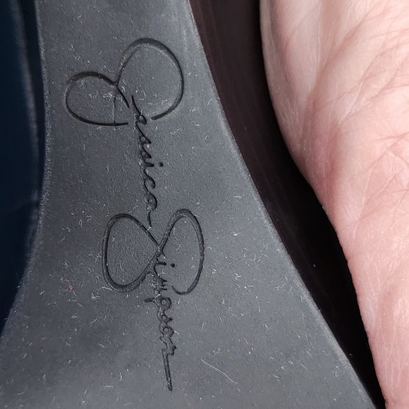 Jessica Simpson Sampson Wedge Pumps Black Smooth 8 1/2 M - Picture 8 of 10